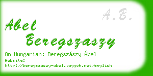 abel beregszaszy business card