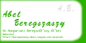 abel beregszaszy business card